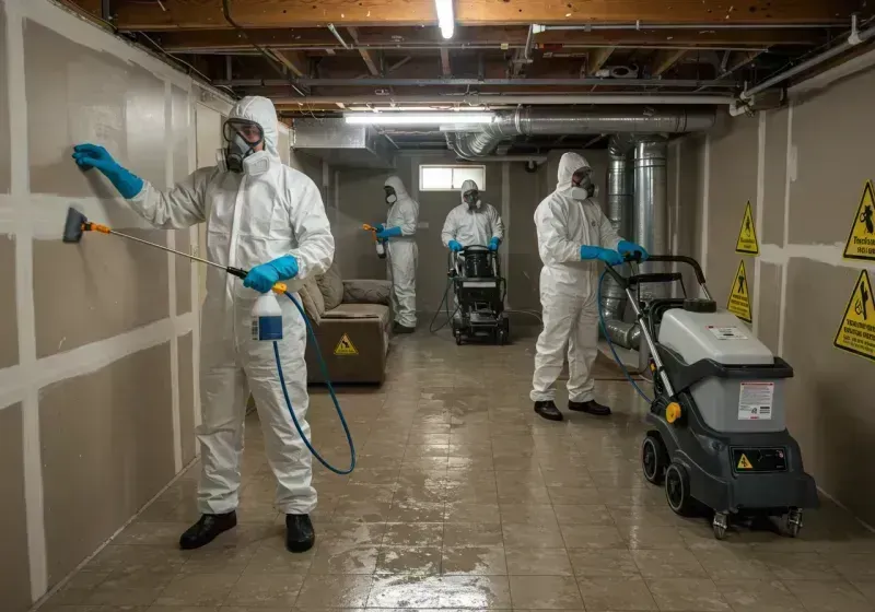 Basement Moisture Removal and Structural Drying process in Fairview, PA